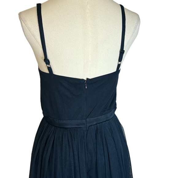 ANAYA WITH LOVE Tulle Plunge V Neck Maxi size 2 Navy Bridesmaid Wedding Formal - Picture 11 of 14